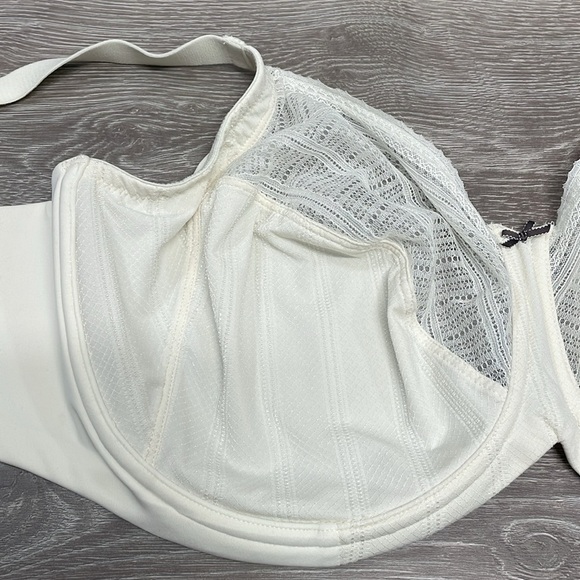 Lilyette By Maidenform 0434 Enchantment Lace Minimizer Underwire Bra Ivory 42G - Picture 5 of 16